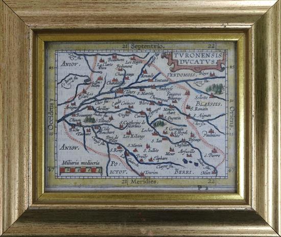 Three small antiquarian maps and a collection of small 19th century and later prints,